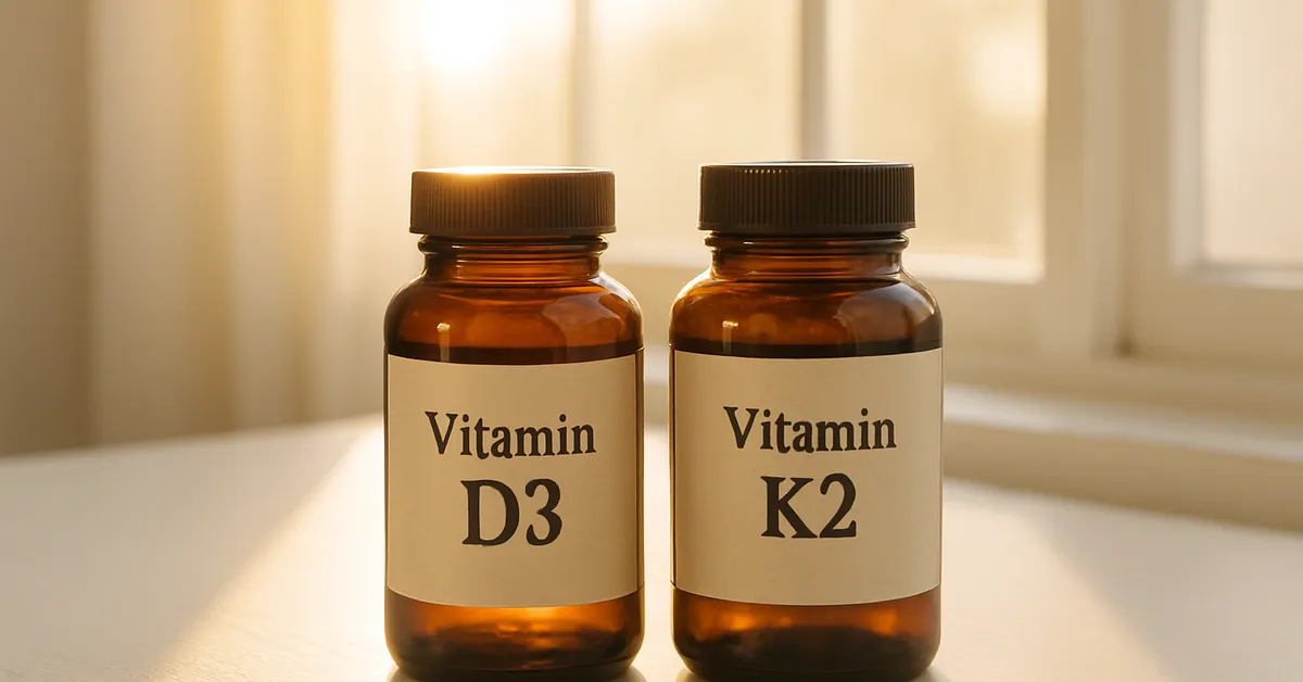 Vitamin D3 and K2 supplements taken together for bone and heart health